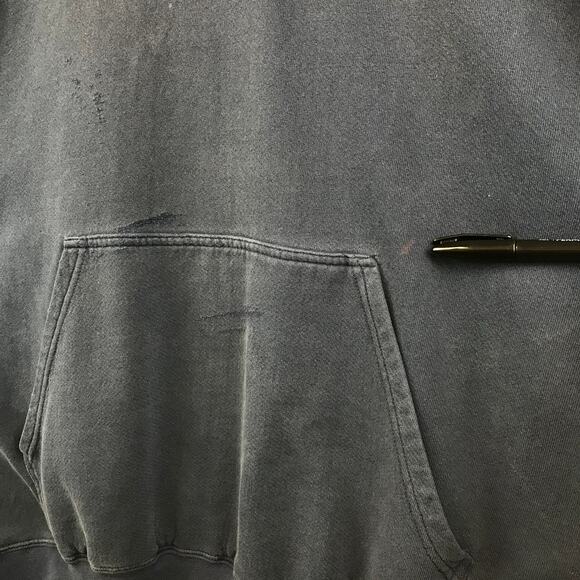 Vintage Y2K NIKE‎ Center Mini Swoosh Check Hoodie Faded Navy Blue Sz 2XL - Picture 10 of 15